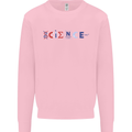 Science Symbols Physics Chemistry Biology Mens Sweatshirt Jumper Light Pink