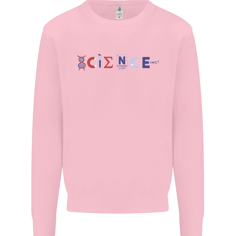 Science Symbols Physics Chemistry Biology Mens Sweatshirt Jumper Light Pink