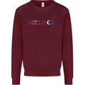 Science Symbols Physics Chemistry Biology Mens Sweatshirt Jumper Maroon