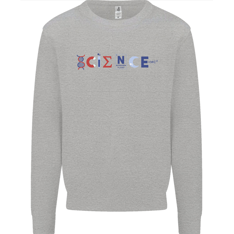 Science Symbols Physics Chemistry Biology Mens Sweatshirt Jumper Sports Grey