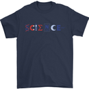 Science Symbols Physics Chemistry Biology Mens T-Shirt 100% Cotton Navy Blue