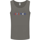 Science Symbols Physics Chemistry Biology Mens Vest Tank Top Charcoal