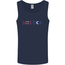 Science Symbols Physics Chemistry Biology Mens Vest Tank Top Navy Blue