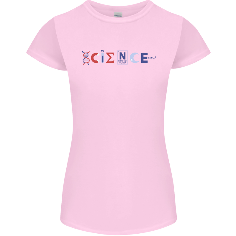 Science Symbols Physics Chemistry Biology Womens Petite Cut T-Shirt Light Pink