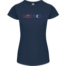 Science Symbols Physics Chemistry Biology Womens Petite Cut T-Shirt Navy Blue