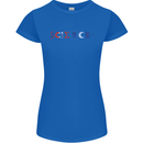 Science Symbols Physics Chemistry Biology Womens Petite Cut T-Shirt Royal Blue