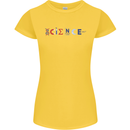 Science Symbols Physics Chemistry Biology Womens Petite Cut T-Shirt Yellow