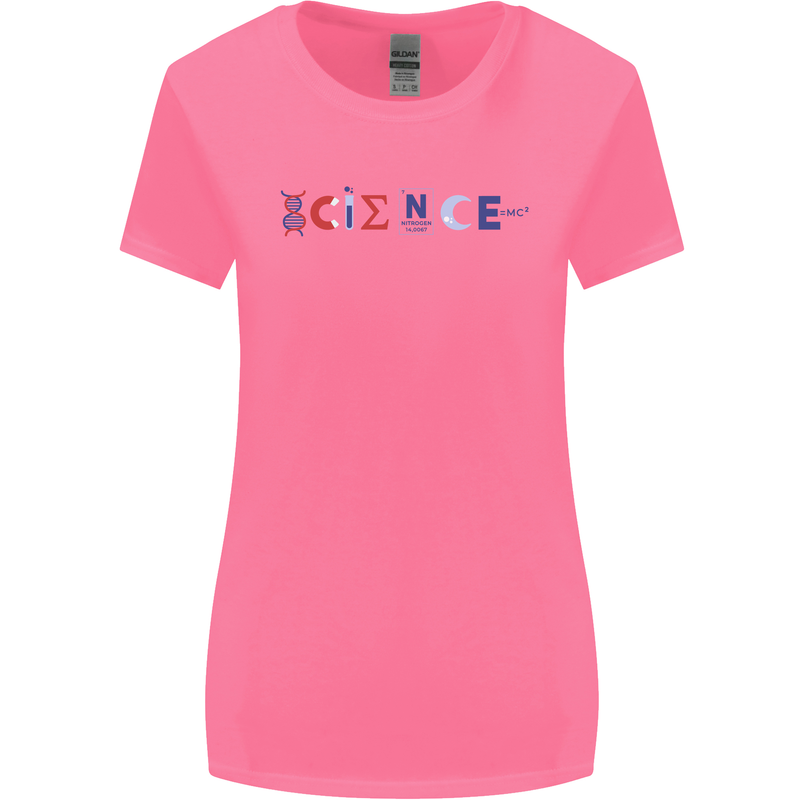 Science Symbols Physics Chemistry Biology Womens Wider Cut T-Shirt Azalea
