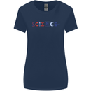 Science Symbols Physics Chemistry Biology Womens Wider Cut T-Shirt Navy Blue