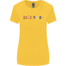 Science Symbols Physics Chemistry Biology Womens Wider Cut T-Shirt Yellow