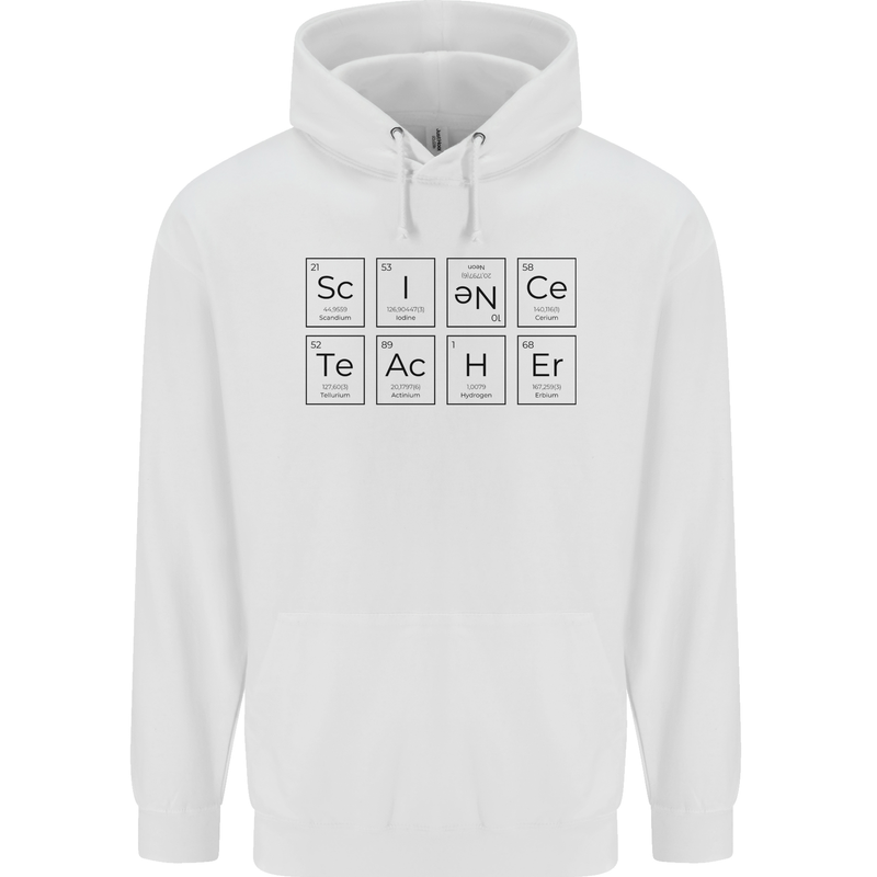 Science Teacher Periodic Table Chemistry Funny Mens 80% Cotton Hoodie White
