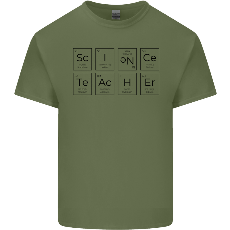 Science Teacher Periodic Table Chemistry Funny Mens Cotton T-Shirt Tee Top Military Green