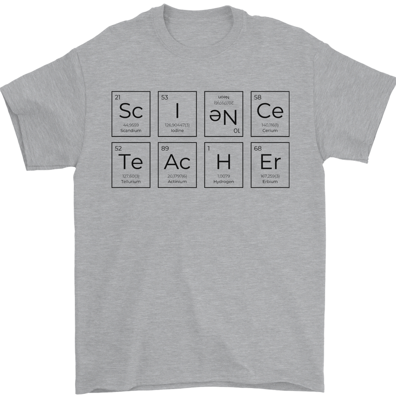 Science Teacher Periodic Table Chemistry Funny Mens T-Shirt 100% Cotton Sports Grey