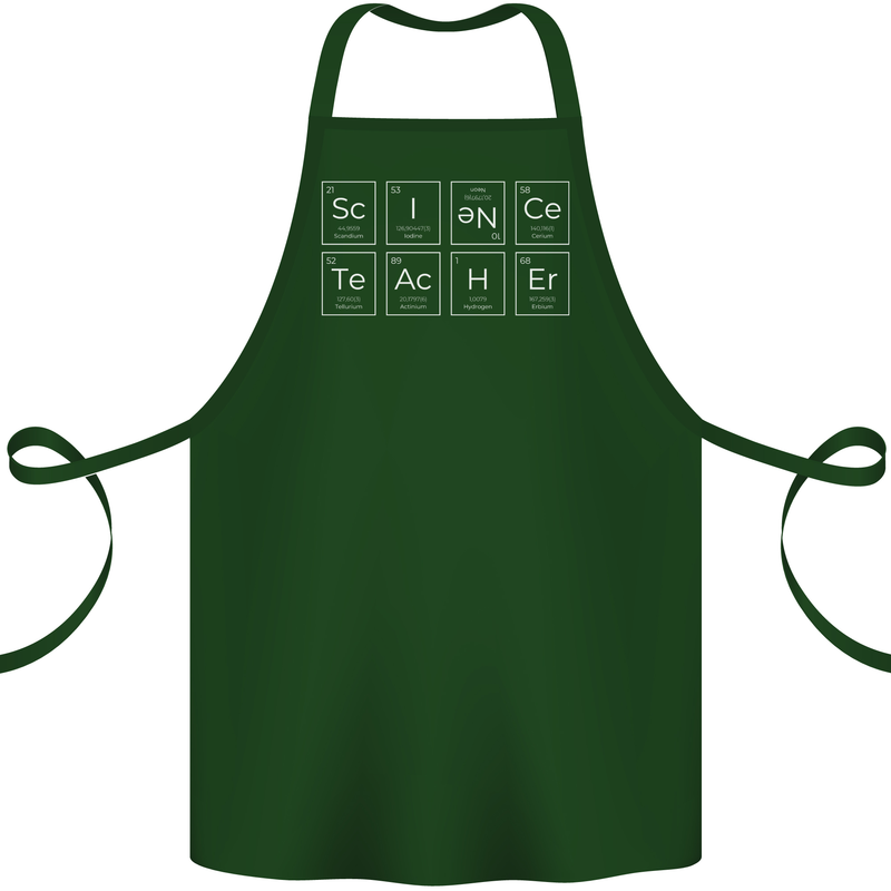 Science Teacher Periodic Table Funny Chemistry Cotton Apron 100% Organic Forest Green