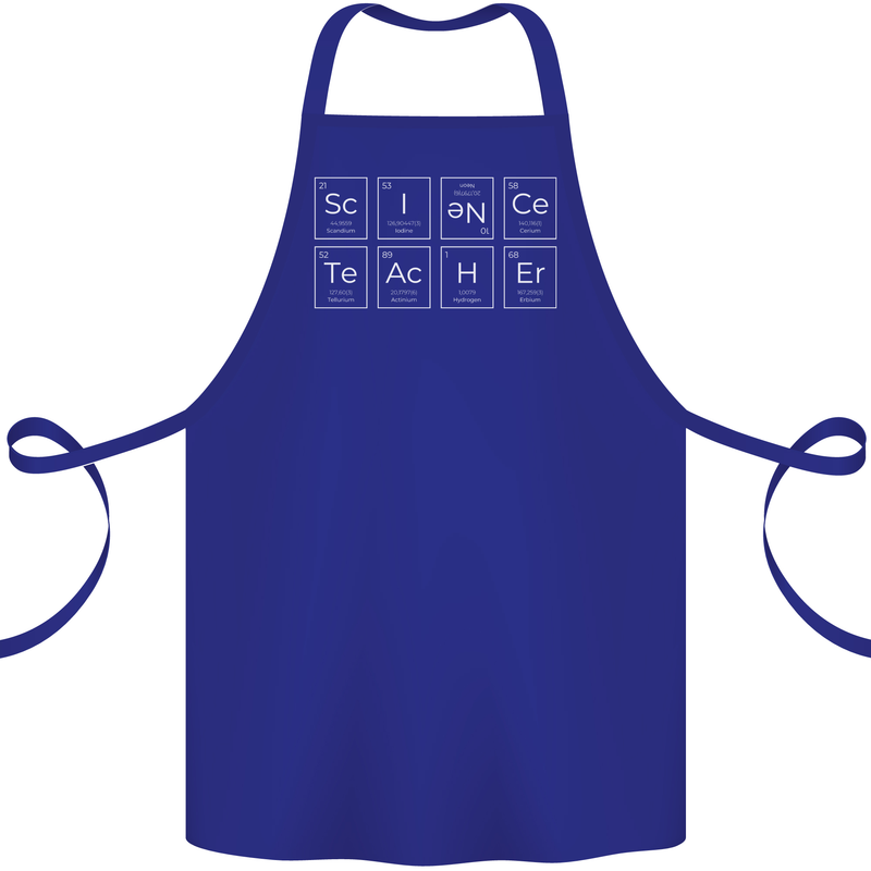 Science Teacher Periodic Table Funny Chemistry Cotton Apron 100% Organic Royal Blue