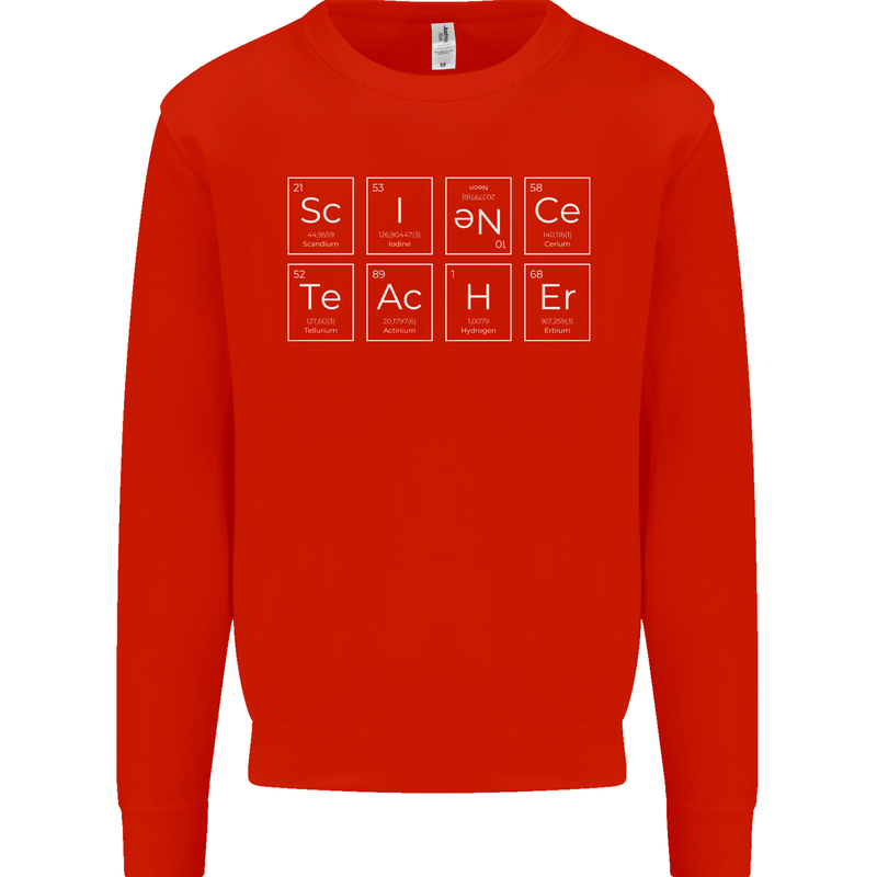 Science Teacher Periodic Table Funny Chemistry Mens Sweatshirt Jumper Bright Red