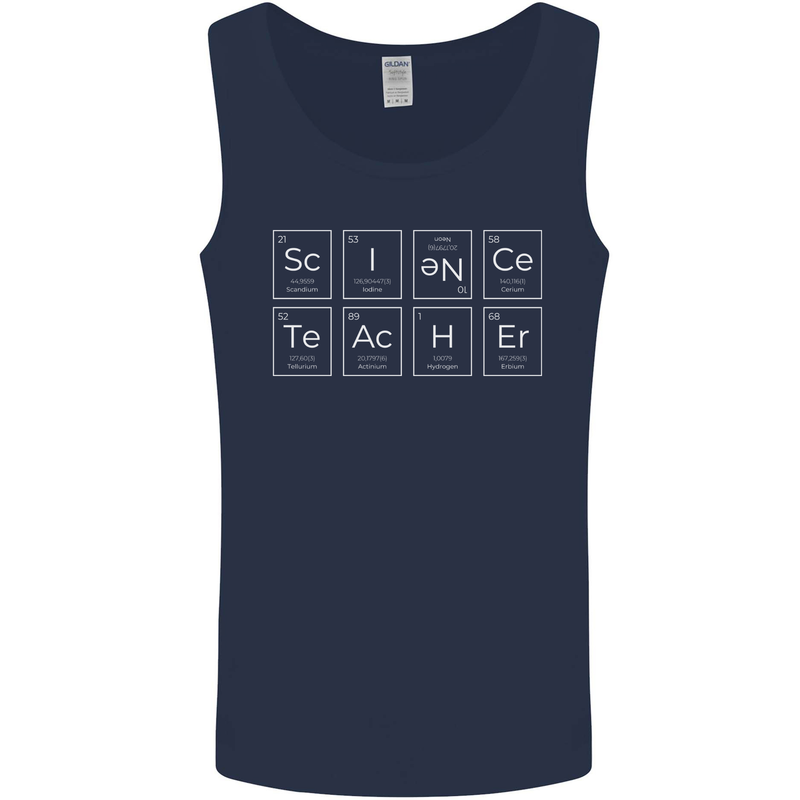 Science Teacher Periodic Table Funny Chemistry Mens Vest Tank Top Navy Blue
