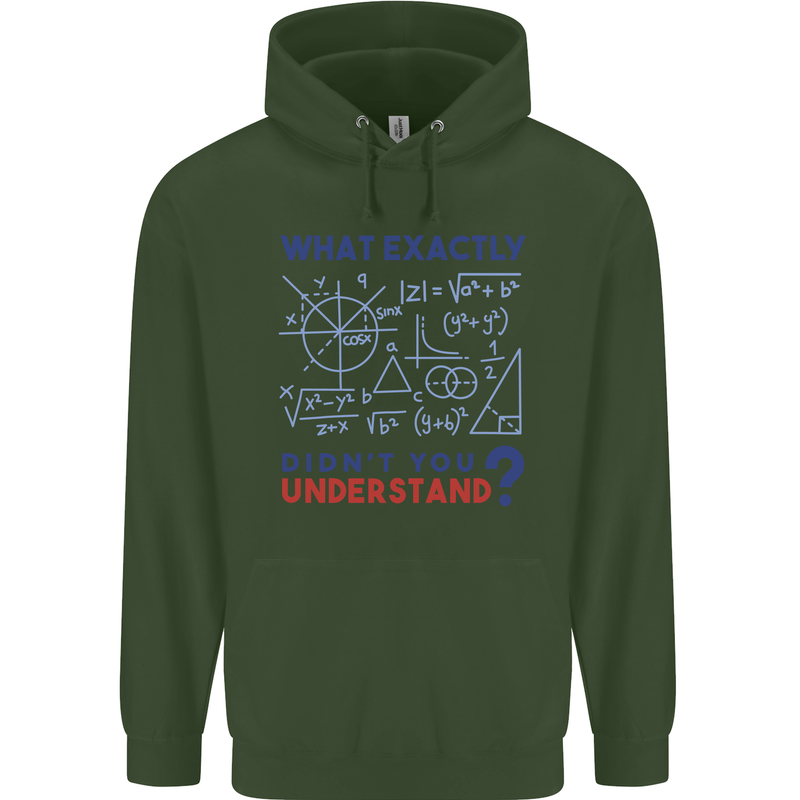 Science What Don't You Understand Geek Childrens Kids Hoodie Forest Green
