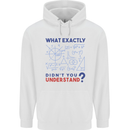 Science What Don't You Understand Geek Mens 80% Cotton Hoodie White