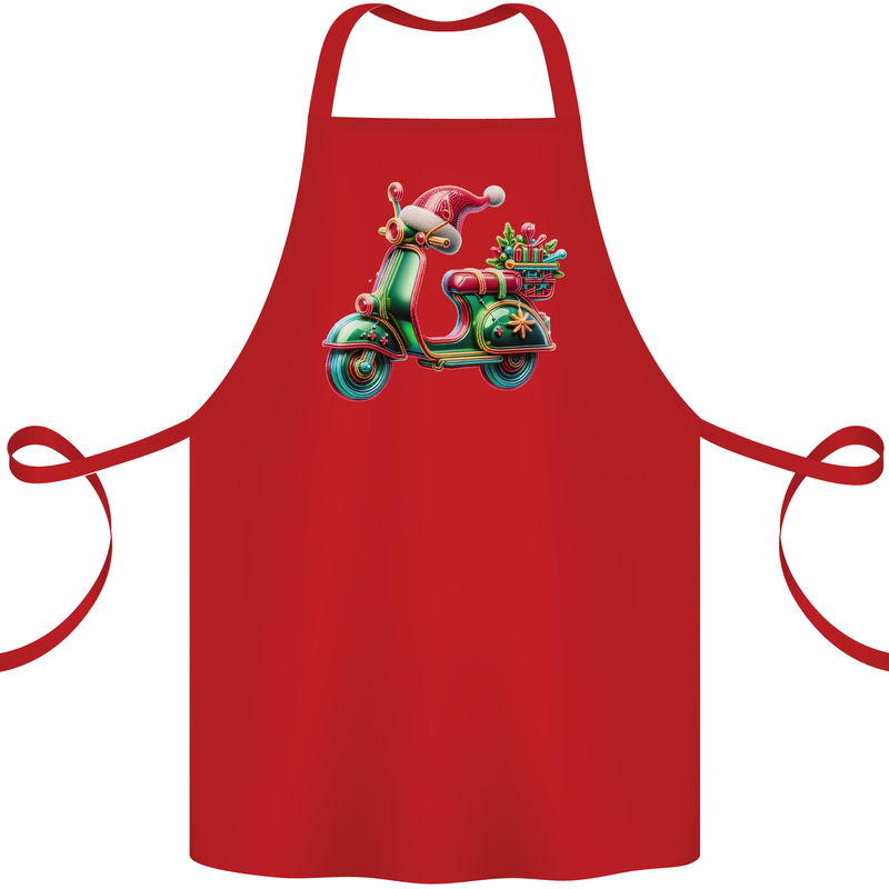 Scooter Christmas Hat MOD Moped Xmas Cotton Apron 100% Organic Red