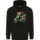 Scooter Christmas Hat MOD Moped Xmas Mens 80% Cotton Hoodie Black