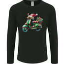 Scooter Christmas Hat MOD Moped Xmas Mens Long Sleeve T-Shirt Black