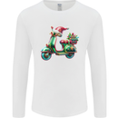 Scooter Christmas Hat MOD Moped Xmas Mens Long Sleeve T-Shirt White