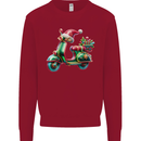 Scooter Christmas Hat MOD Moped Xmas Mens Sweatshirt Jumper Red