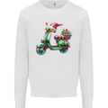 Scooter Christmas Hat MOD Moped Xmas Mens Sweatshirt Jumper White