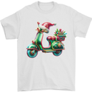 Scooter Christmas Hat MOD Moped Xmas Mens T-Shirt 100% Cotton White