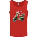 Scooter Christmas Hat MOD Moped Xmas Mens Vest Tank Top Red