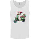 Scooter Christmas Hat MOD Moped Xmas Mens Vest Tank Top White