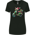 Scooter Christmas Hat MOD Moped Xmas Womens Wider Cut T-Shirt Black
