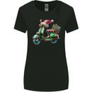 Scooter Christmas Hat MOD Moped Xmas Womens Wider Cut T-Shirt Black