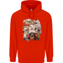 Scooter Colage MOD Culture Moped Bike Mens 80% Cotton Hoodie Bright Red