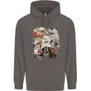 Scooter Colage MOD Culture Moped Bike Mens 80% Cotton Hoodie Charcoal
