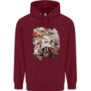 Scooter Colage MOD Culture Moped Bike Mens 80% Cotton Hoodie Maroon