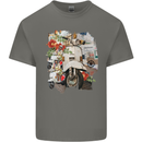 Scooter Colage MOD Culture Moped Bike Mens Cotton T-Shirt Tee Top Charcoal