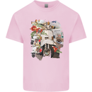 Scooter Colage MOD Culture Moped Bike Mens Cotton T-Shirt Tee Top Light Pink