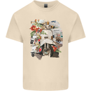 Scooter Colage MOD Culture Moped Bike Mens Cotton T-Shirt Tee Top Natural