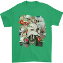 Scooter Colage MOD Culture Moped Bike Mens T-Shirt 100% Cotton Irish Green