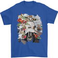 Scooter Colage MOD Culture Moped Bike Mens T-Shirt 100% Cotton Royal Blue