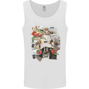 Scooter Colage MOD Culture Moped Bike Mens Vest Tank Top White