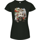 Scooter Colage MOD Culture Moped Bike Womens Petite Cut T-Shirt Black
