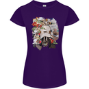 Scooter Colage MOD Culture Moped Bike Womens Petite Cut T-Shirt Purple