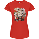 Scooter Colage MOD Culture Moped Bike Womens Petite Cut T-Shirt Red