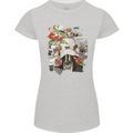 Scooter Colage MOD Culture Moped Bike Womens Petite Cut T-Shirt Sports Grey