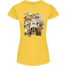 Scooter Colage MOD Culture Moped Bike Womens Petite Cut T-Shirt Yellow
