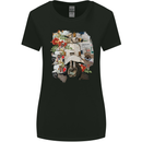 Scooter Colage MOD Culture Moped Bike Womens Wider Cut T-Shirt Black