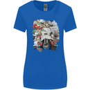 Scooter Colage MOD Culture Moped Bike Womens Wider Cut T-Shirt Royal Blue